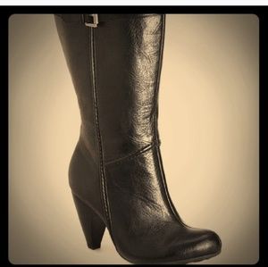 *reposh* Black Wide Calf Boot Heels